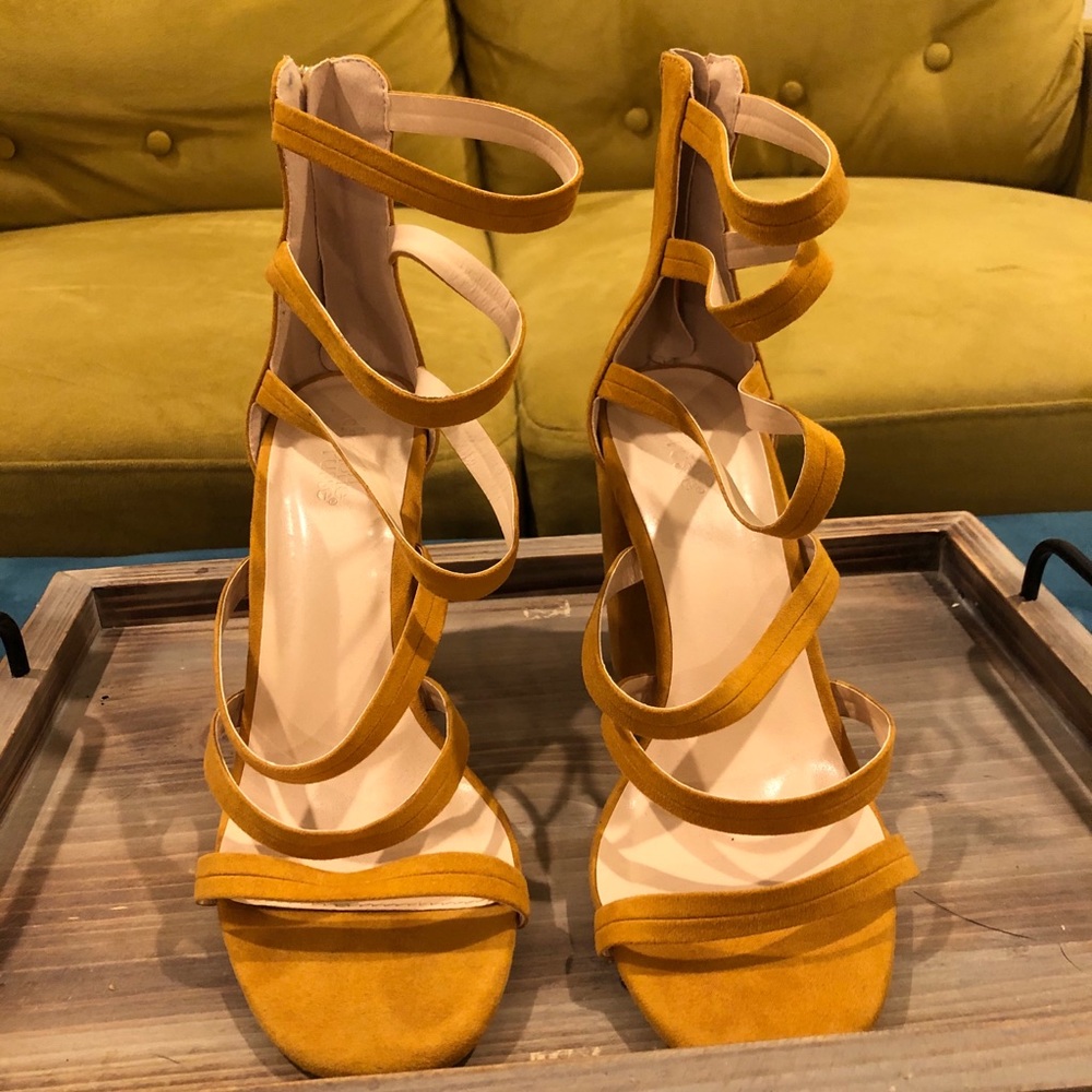 Yellow Strappy Heels